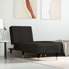 Chaise longue noir velours