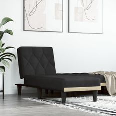 Chaise longue noir velours