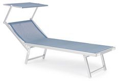 Chaise longue pliante en aluminium bleu Jorgia - Lot de 2