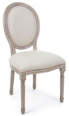 Chaise médaillon en bois blanc Madissone - Lot de 2