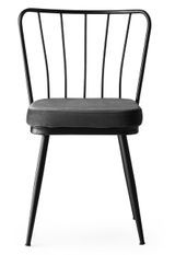 Chaise métal noir et assise velours noir Manky - Lot de 4