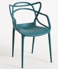Chaise moderne avec accoudoirs polypropylène bleu canard Beliano
