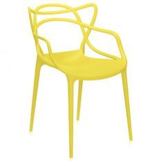 Chaise moderne avec accoudoirs polypropylène jaune vif Beliano