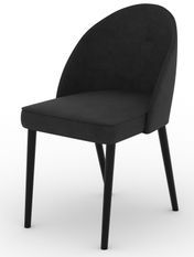 Chaise moderne en bois noir de hêtre et tissu 34 coloris au choix Luna
