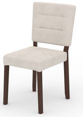 Chaise moderne en bois Noyer foncé et tissu 34 coloris au choix Kloba