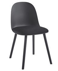 Chaise moderne noir avec un coussin d'assise en velours Koupa