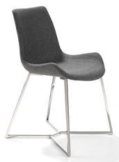 Chaise moderne simili cuir et pieds acier chromé Dana - Lot de 4