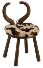 Chaise oreille de vache bois marron Meza D 36 cm