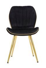 Chaise paris space noir/or ensemble de 2 pièces 46x58x77 cm