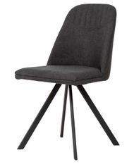 Chaise pivotante à 180º tissu et pieds métal noir Kriza