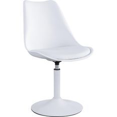 Chaise pivotante blanche et pieds métal Ivy - Lot de 2