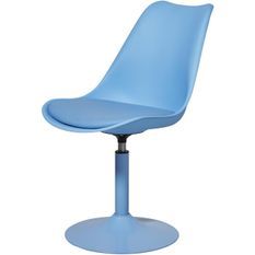 Chaise pivotante bleu et pieds métal Ivy - Lot de 2