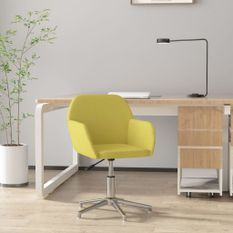 Chaise pivotante de bureau Vert clair Tissu