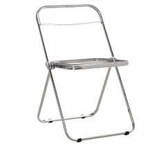 Lot de 4 chaises pliantes métal chromé et polycarbonat transparent KIVA