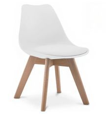 Chaise pour enfant TULA style nordique - Assise en simili cuir et pieds en bois clair