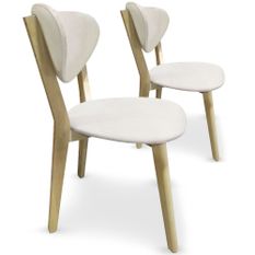 Chaise Scandi Crème - Lot de 2