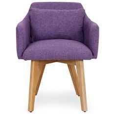 Chaise scandinave avec accoudoir tissu violet Kendi