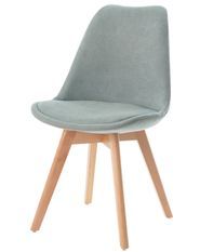 Chaise scandinave en tissu doux et bois de Hêtre Romba – Confort et élégance