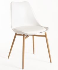 Chaise scandinave Kany - Confort en simili cuir et pieds en bois naturel