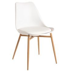 Chaise scandinave Kany - Confort en simili cuir et pieds en bois naturel