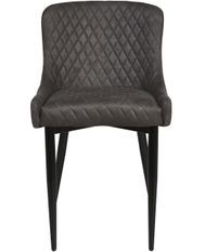 Chaise simili cuir anthracite et pieds métal noir Oriel - Lot de 2