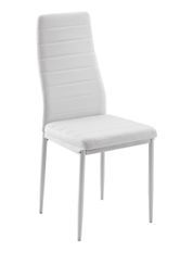 Chaise simili cuir blanc et pieds métal blanc Rolina - Lot de 4