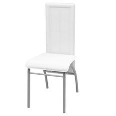 Chaise simili cuir blanc et pieds métal gris Pouci - Lot de 4