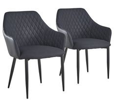 Chaise similicuir noir Idjaa - Lot de 2
