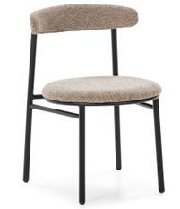 Chaise moderne en tissu beige et métal noir RAZIKA