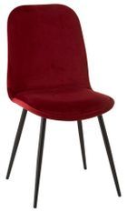 Chaise tissu bordeaux et pieds métal noir Winno L 46.5 cm