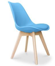 Chaise Tula style nordique - Assise en simili cuir et pieds en bois clair