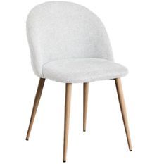 Chaise VIDA confort tendance - Tissu et pieds en métal effet bois naturel