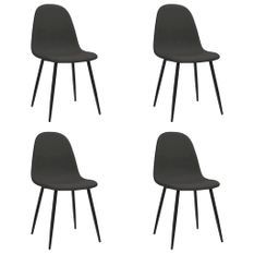 Chaises à dîner 4 pcs 45x54,5x87 cm Noir Similicuir