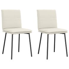 Chaises à manger lot de 2 Crème Velours