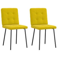 Chaises à manger lot de 2 Jaune Velours