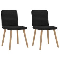 Chaises à manger lot de 2 noir tissu