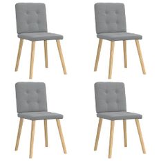 Chaises à manger lot de 4 gris clair tissu