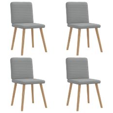 Chaises à manger lot de 4 gris clair tissu