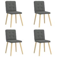 Chaises à manger lot de 4 gris foncé tissu
