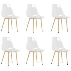 Chaises assise transparente et bois clair Penyla - Lot de 6