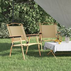 Chaises de camping 2 pcs Beige 54x55x78 cm Tissu Oxford