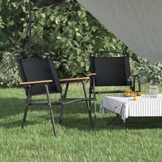 Chaises de camping 2 pcs Noir 54x55x78 cm Tissu Oxford