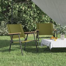 Chaises de camping 2 pcs Vert 54x55x78 cm Tissu Oxford
