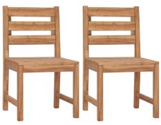 Chaises de jardin 2 pcs Bois de teck solide
