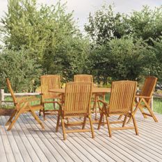 Chaises de jardin inclinables lot de 6 bois massif de teck