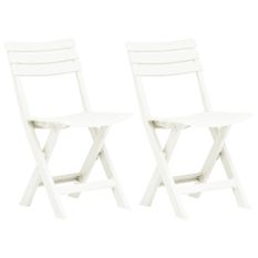 Chaises de jardin pliables 2 pcs Plastique Blanc