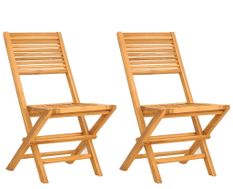 Chaises de jardin pliantes 2 pcs 47x62x90 cm bois massif teck