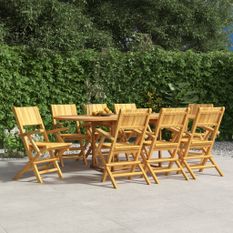 Chaises de jardin pliantes lot de 8 55x61x90cm bois massif teck