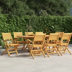Chaises de jardin pliantes lot de 8 55x62x90cm bois massif teck