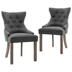 Chaises de salle à manger 2 pcs Gris Tissu 4